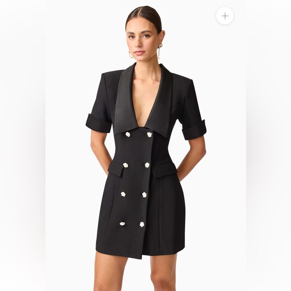 elliatt ruby black short sleeve collared button f… - image 3